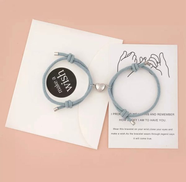Matching Magnetic Bracelets,Couple Bracelet, Long Distance Bracelets, Heart Charm, Matching Jewelry, Gift, Friendship, Love, Couples - Image 6