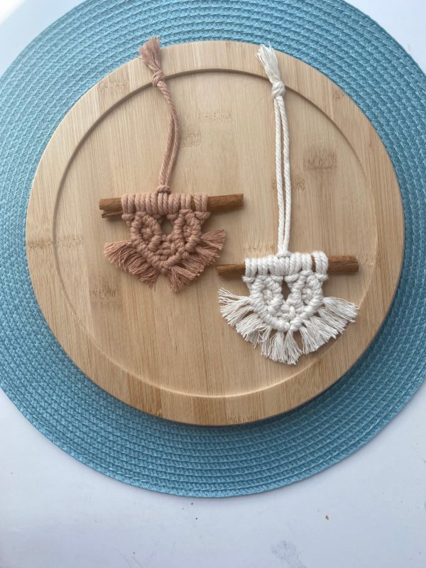 Macrame Snowflake Ornament Cinnamon Stick Macrame Ornaments ,Christmas Ornaments,Christmas Gifts Mini Macrame Wall Hanging Car Mirror Charm - Image 7